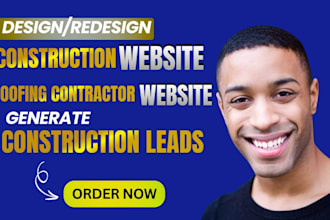 design roofing contractor construction website generate construction leads