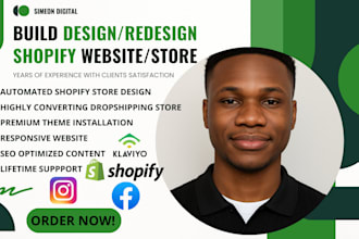 build shopify store design redesign shopify website shopify dropshipping store