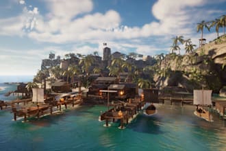 make unreal engine 3d game environment, vr and metaverse landscape environment