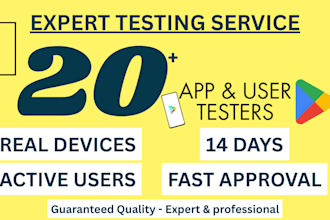 provide 12 app testers or 20 testers for google play closed testing app review