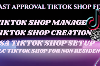 create USA tiktok shop fix tiktok shop manage tiktok shop USA tiktok account