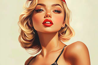draw a pin up girl and pin up girl