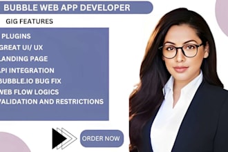develop a custom bubble io website, bubble app, saas ai website, saas app