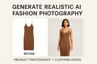 generate realistic ai fashion photography product photoshoot clothing model art