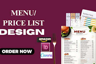 format design restaurant menus and price lists in canva adobe indesign for print