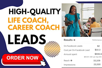 generate life coach leads career coaching business coach life coaching leads