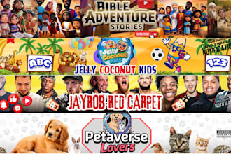 design stunning youtube banner for kids, gaming, luxury, and football niches