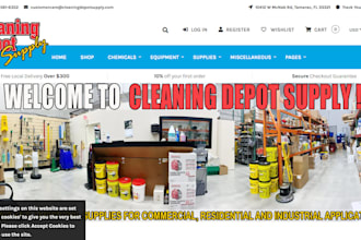 design cleaning supply website, cleaning products store, laundry products store