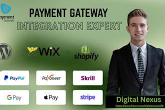 integrate paypal, stripe, payoneer payment gateway to shopify website