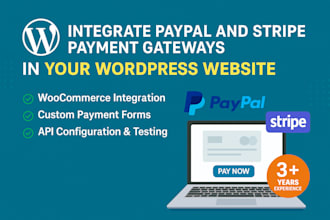 integrate paypal, stripe payment system within 24 hours