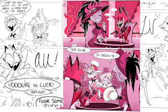 draw amazing comic or manga page, comic book art, fan art, manga comic anime