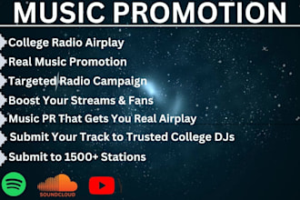 promote your music through music PR, college radio, to targeted audience