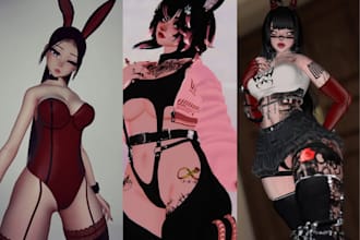 do vrchat avatar 3d model 3d avatar vrc character nsfw vrc avatar facial rig