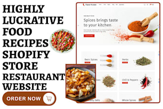 build food recipe shopify grocery cooking recipe store restaurant recipe website