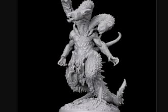 design 3d fantasy creature,dnd miniature for 3d printing,action figure stl file