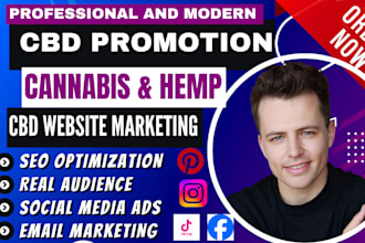 cbd website promotion, hemp oil cannabis kramtom product marketing, cbd traffic