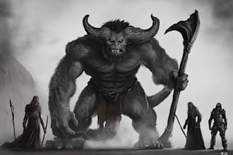 design dnd fantasy character, pfp creatures and monster concept art