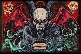 make high quality dark art illustration or concept art