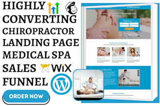 design chiropractor landing page medical spa website chiropractor sales funnel
