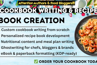 write self help books and cookbooks with minimalist cover design recipe book