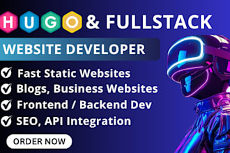 build websites, static website, hugo static website, fullstack website developer