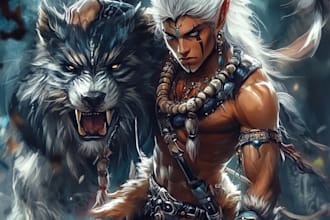 do a dnd art, fantasy character, scifi, and character design