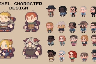 pixel art sprite sheet 2d pixel art animation character design for game assets