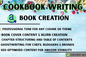 be your amazon kdp recipe writer, cookbook ghostwriter, and meal planner