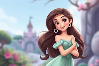 draw you a beautiful portrait disney cartoon style