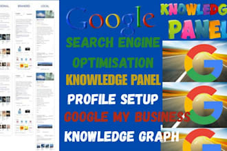 setup a verified google knowledge panel, seo, knowledge graph for any category