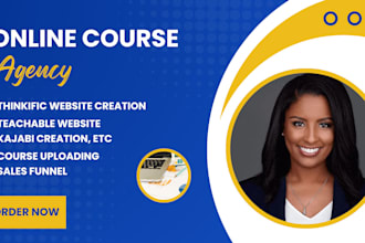 do create thinkific,teachable,kajabi online course website
