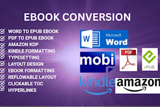 do ebook conversion, convert files to epub, ebook paper back formatting