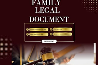 draft USA UK divorce child custody paperwork and family legal document