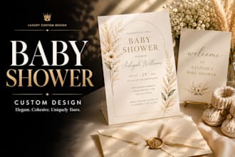 design elegant printable baby shower games and editable canva invitations