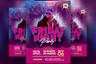 design custom club flyer, nightclub flyer, and event promotion flyer