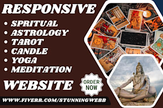 design redesign spiritual website tarot psychic yoga gym candle church website