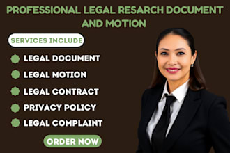 prepare lawsuit complain legal  operating document legal contract court motion
