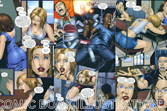 draw comic book illustration, graphic novel, comic strip comic page comic artist