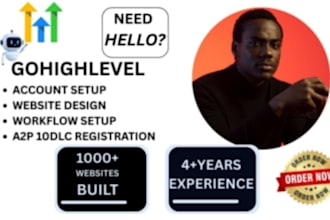 setup ghl a2p 10dlc, CRM, and workflow automation as a gohighlevel expert