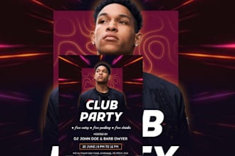 design professional and creative event flyer, party, club and marketing flyer