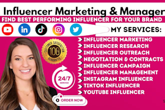 be your influencer manager marketing campaign influencer research outreach