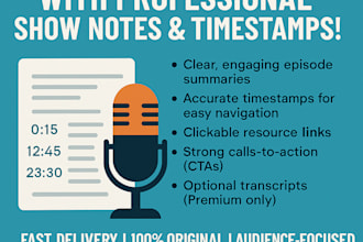 write professional and SEO optimized podcast show notes to grow your audience