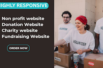design a non profit website for non profit charity, ngo donation organization