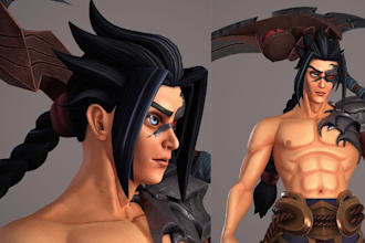 3d game stylized character model textured rigging in maya zbrush for video games