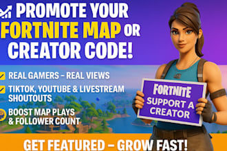 promote your fortnite map, server, or creator code to real gamers