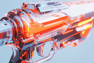 draw a 3d weapon illustration for gaming