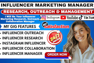 be your instagram influencer manager for influencer marketing campaign research