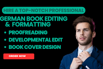 do german book proofreading, formatting, paperpack layout design for your kdp
