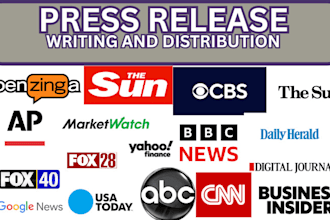 do press release distribution, pr distribution and submit PR