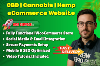 build wordpress cannabis, hemp, marijuana, cbd ecommerce website design,redesign